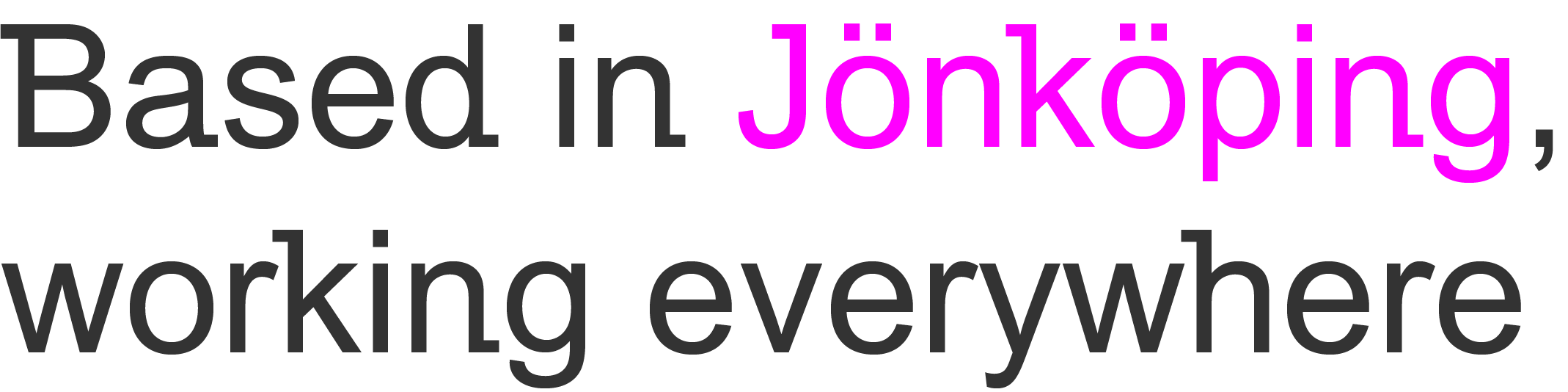 Based in Jönköping, working everywhere